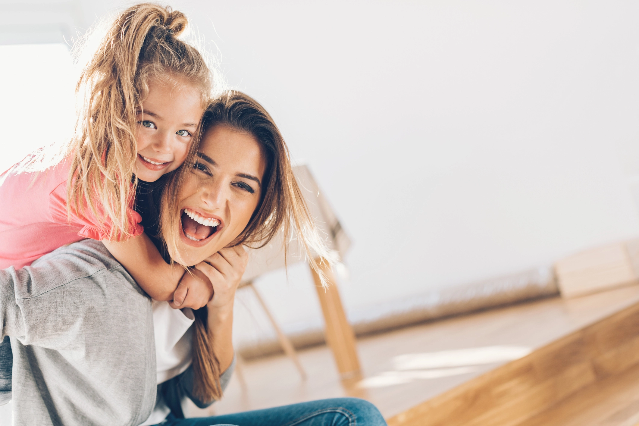 Mother and daughter happy together